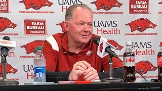 Arkansas OC Bobby Petrino talks spring practice [upl. by Ailaht]