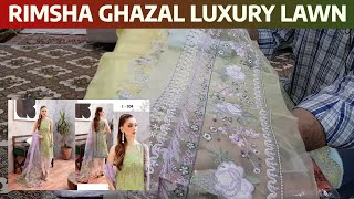 RIMSHA GHAZAL  Digital Printed amp Embroidered Luxury Lawn Collection 2024 [upl. by Suisyola]