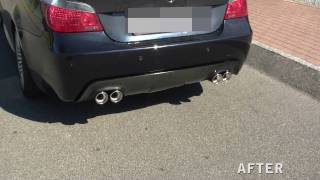 BMW E60 550I with Schmiedmann double sided sliencer system [upl. by Tada804]