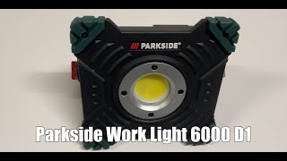 Parkside 20w Cordless Work Light 6000 D1  New Model [upl. by Nur]