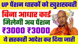 pension news Today  बिना आधार कार्ड मिलेगी पेंशन  up pension  vridha pension [upl. by Eniamsaj]