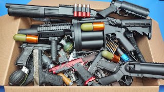 Airsoft grenade launcher  Pump Shotgun Military Weapon amp Equipment  Box of Toys [upl. by Publia897]