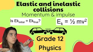 Grade 12 Elastic vs Inelastic collisions Momentum [upl. by Eliott]