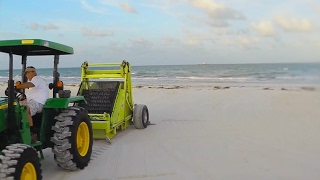 Sea Grass Removed in One Pass by Barber SURF RAKE 400HD [upl. by Lucchesi]