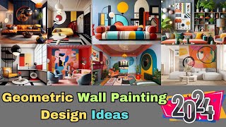 Geometric Wall Painting Design Ideas 2024  Geometric Accent Wall Paint 3D Art Paint AHR Home Dceor [upl. by Salvatore]