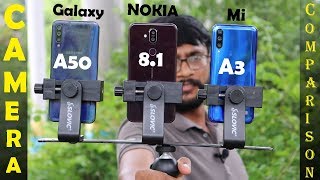 Samsung Galaxy A50 vs Nokia 81 vs Mi A3 Camera Comparison 🔥🔥 [upl. by Eilzel]