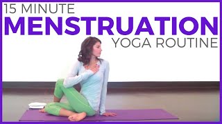 15 minute Yoga for your Period Menstruation Cramps amp PMS [upl. by Nollad906]