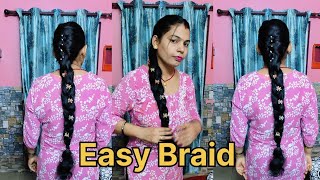 Easy Braid Hairstyle for long hair Simple Braid Hairstyle girl  Beautiful hairstyle for wedding [upl. by Rabkin]