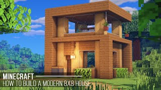 Minecraft How to build a Modern House 8x8  Easy Minecraft Tutorials 18 [upl. by Akerdnahs]