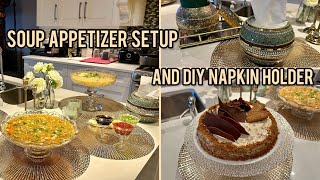 DAWAT APPETIZER SET UP  HOW TO MAKE LOTUS MILK CAKE  DIY NAPKIN HOLDER TUTORIAL [upl. by Adaner]