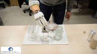 Transradial amputee performing the SHAP test with the Prensilia hand prosthesis [upl. by Nevah]