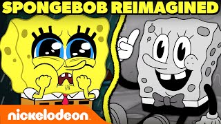 SpongeBob Reimagined As A Chibi Anime Black amp White Cartoon  More  NCU [upl. by Ladew748]