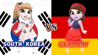 MY TALKING ANGELA2 MAKEOVER BY SOUTH KOREA 🇰🇷 VS GERMANY 🇩🇪 COSPLAY ANGELA2 💛 😄 mytalkingangela2 [upl. by Florry]