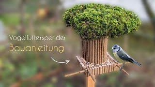 schöner Vogelfutterspender aus Naturmaterialien einfach zum Nachmachen Bauanleitung  Maße [upl. by Clarkin651]