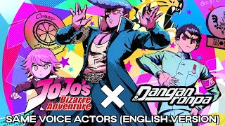 Every Single Shared Voice Actor Between JoJos Bizarre Adventure And Danganronpa English Version [upl. by Luaped]