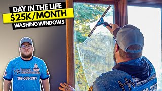 Day in the Life of 25KMonth Window Cleaning Business Owner [upl. by Aia]