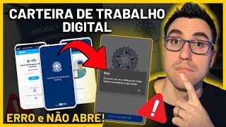 ERRO na CARTEIRA DE TRABALHO DIGITAL  NÃO ABRE COMO RESOLVER [upl. by Aniretac]