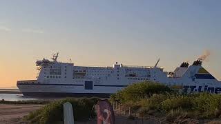 TTLine Ferry Tinker Bell departure Swinoujscie [upl. by Ahsok]