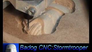 Badog CNC milling the 3D stormtrooper helmet from StarWars [upl. by Atikahs]