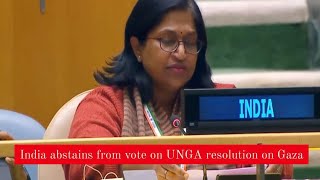 Political Slugfest As India Abstains On Gaza Vote At UN Emergency Session [upl. by Aihsatsan812]