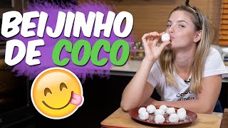 BEIJINHO DE COCO SAUDÁVEL VEGANO SEM AÇÚCAR  DOCINHO DE COCO [upl. by Anerehs]