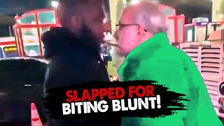 Karen HARASSES Black Man Then Gets SLAPPED [upl. by Ardnnek]