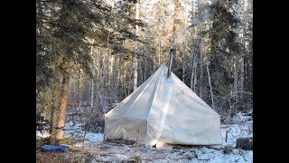 Winter Camping 3 Days with a Canvas Tent and a Woodstove [upl. by Ethbin]