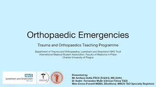 2 Orthopaedic Emergencies TampO Acute Management [upl. by Ised]