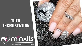 Tuto incrustation paillettes sur ongles  MNails [upl. by Morty]