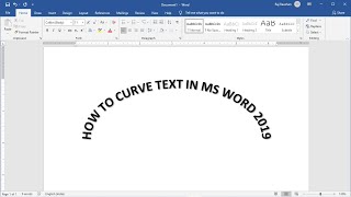 How to curve text in Microsoft word 2019 [upl. by Allveta]