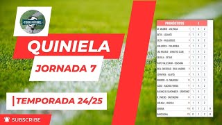 Quiniela Jornada 7 Temporada 2425 154 [upl. by Lachish]