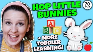 Hop Little Bunnies with Ms Rachel  More Nursery Rhymes amp Kids Songs  Toddler Learning Video [upl. by Urbanna]