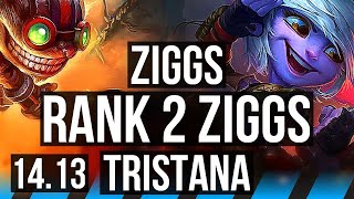 ZIGGS vs TRISTANA MID  Rank 2 Ziggs 5215 500 games  EUNE Challenger  1413 [upl. by Ardin649]