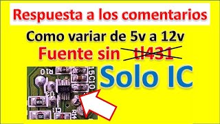 como variar los voltajes de una fuente conmutada de 5v a 12v respuesta a los comentarios [upl. by Adyaj]