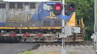 CSX G96611 With two YN2 AC44CWs Nice Horn Salute on this Empty Grain Train [upl. by Esra80]