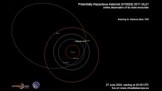 Potentially Hazardous Asteroid 415029 2011 UL21 close encounter online observation – 27 June 2024 [upl. by Selestina]