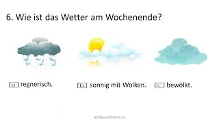 Goethe Zertifikat A1 A2 Hörverstehen Übungen 6 Wie ist das Wetter am Wochenende [upl. by Idonna]