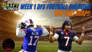 Week 1 NFL Sunday DFS Overview  DraftKings  Main Slate  Picks  DFS  Advice  Strategy  Lineups [upl. by Ahsem689]