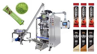 Automatic 4 lanes Matcha Powder Coffee Powder Stick Bag Packing Machine [upl. by Bearnard]