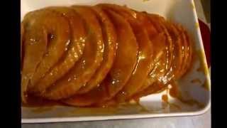 Baking a ham with Mustard and brown sugar glaze in the oven for new years day meal [upl. by Adorne]