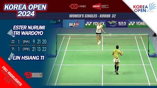 Ester Nurumi Tri Wardoyo vs Lin Hsiang Ti  Korea Open 2024  R32 WS Highlights [upl. by Enieledam]