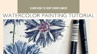 Watercolor Painting Tutorial Learn How To Paint Cornflowers [upl. by Assed]