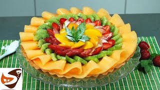 Crostata di frutta con guscio friabile di pasta frolla e crema pasticcera  dolci facili [upl. by Claudius]