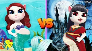 My Talking Angela 2  Peregnant Mermaid vS Peregnant Vampire  New Update Cosplay [upl. by Eecyak]