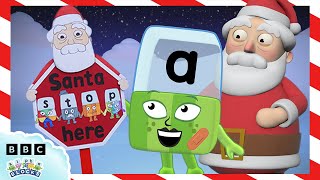 Make Your Own Santa Stop Here Sign 🎅🎨  Arts and Crafts for Kids  Alphablocks [upl. by Arabel]