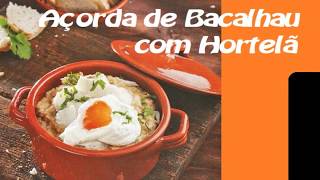 AÇORDA DE BACALHAU COM HORTELÃ  RECEITAS [upl. by Oileve]