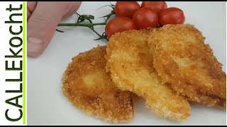 Knuspriges Gemüseschnitzel selber machen panieren und braten  Rezept [upl. by Lunsford]