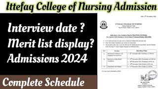 BsN admission Schedule 2024  ittefaq college of Nursing  BsN nursing testpreparation [upl. by Ronyam370]