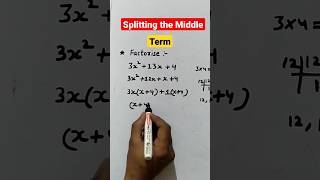 Splitting the Middle Term  Factorise maths shorts [upl. by Salakcin]