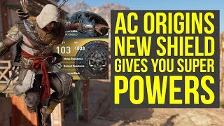 Assassins Creed Origins Best Shield Gives SUPER POWERS AC Origins Best Shield  AC Origins DLC [upl. by Saidnac561]